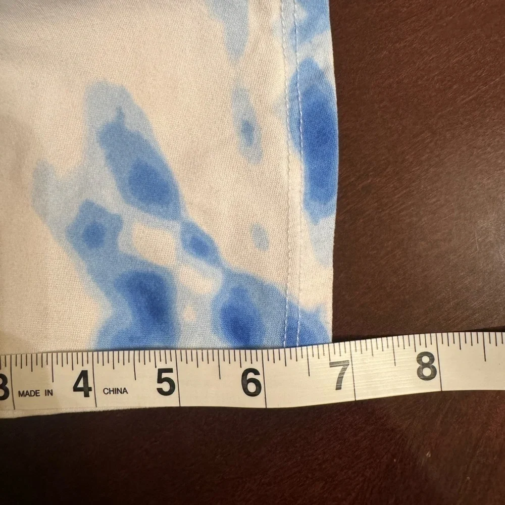 Bobbie Brooks T Shirt Dress Women’s L Blue Tie Dye Hi Low Boho Casual
